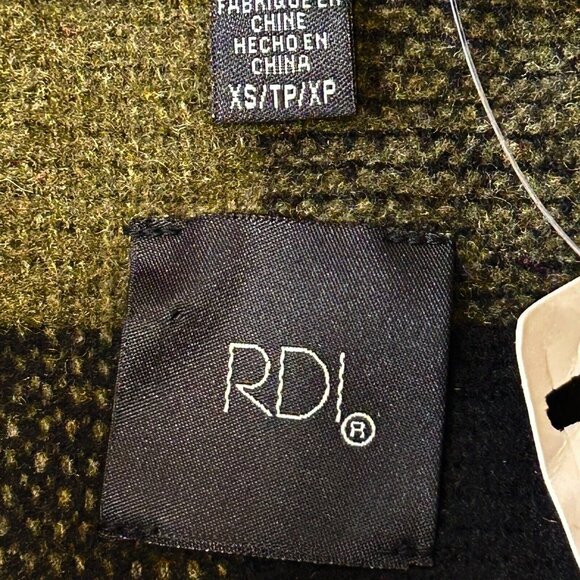NWT RDI Plaid Collar Shirt Jacket Size XS Olive Green Black Pockets Shacket - Picture 10 of 12